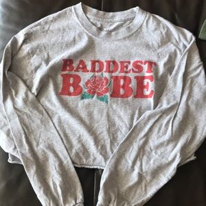 Baddest babe long sleeve/crop top